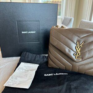 Stunner! YSL Yves Saint Laurent Small Lou Lou Quilted Bag Brown